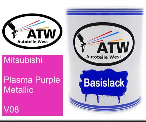 Mitsubishi, Plasma Purple Metallic, V08: 1L Lackdose, von ATW Autoteile West.